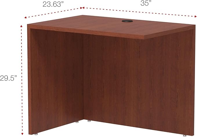 Alera ALEVA353624MC Valencia Series 35 in. x 23-5/8 in. x 29-1/2 in. Reversible Return/Bridge Shell - Medium Cherry