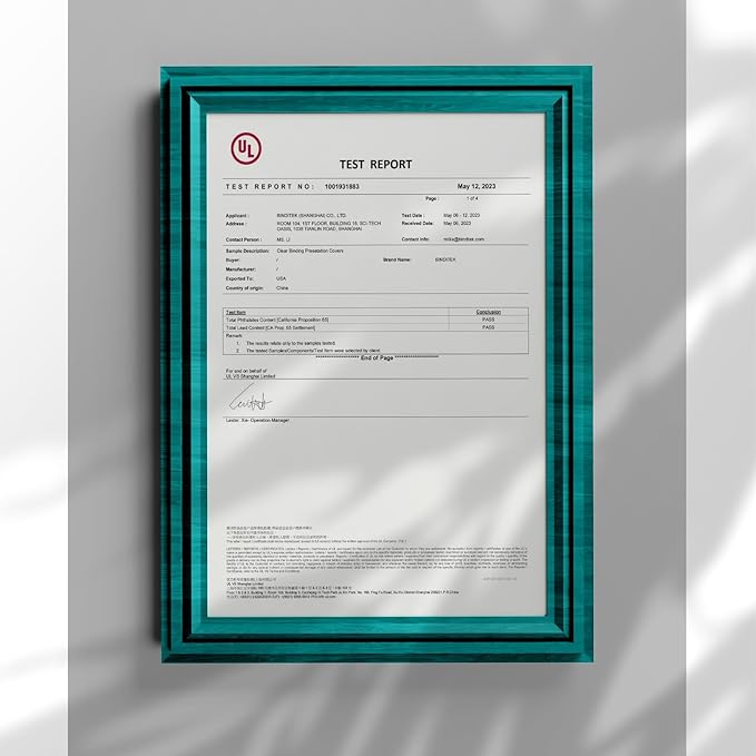 Binditek 100 Pack 7 Mil Binding Presentation Covers, Ultra Clear, 8.5 x 11 Inches, Letter Size, Square Corners, Un-Punched