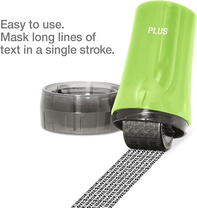 Identity Theft Prevention Security Stamp Wide Roller Security Stamp Kits (Green)