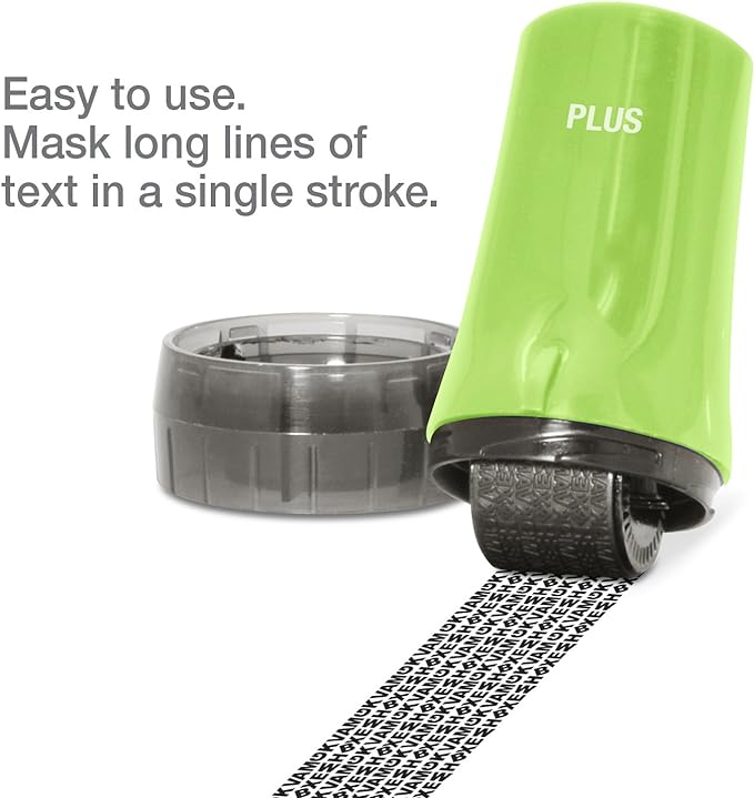 Identity Theft Prevention Security Stamp Wide Roller Security Stamp Kits (Green)