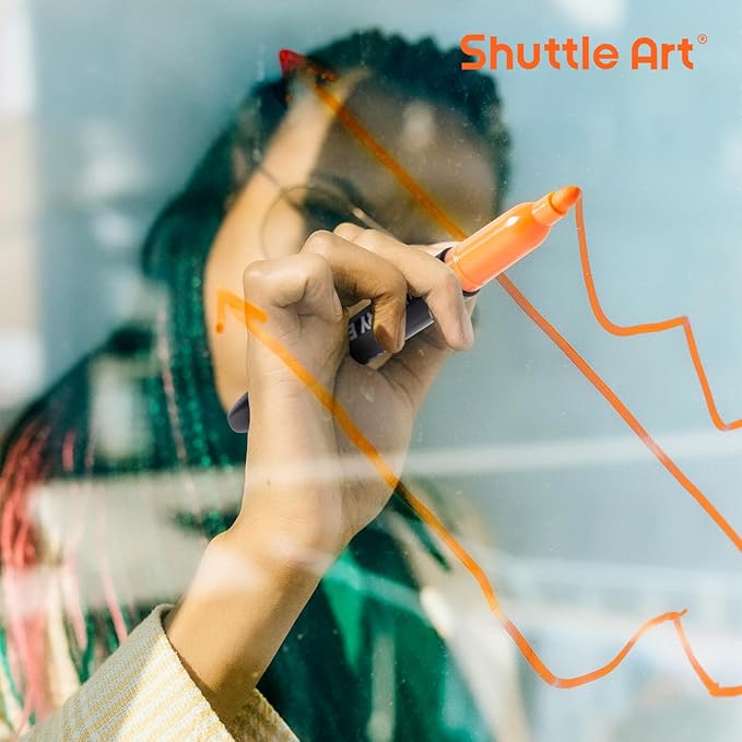 Shuttle Art Dry Erase Markers, 32 Pack 16 Colors Whiteboard Markers,Fine Tip Dry Erase Markers for Kids,Perfect For Writing on Whiteboards,Dry-Erase Boards,Mirrors,Calender,School Office Supplies