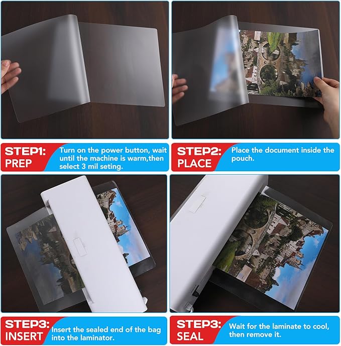 CAREGY 200 Pack Laminating Sheets, Hold 11 x 17 Inch Sheet, 3 Mil Clear Thermal Laminating Pouches 11.5 x 17.5 Inch Lamination Sheet Paper for Laminator, Round Corner