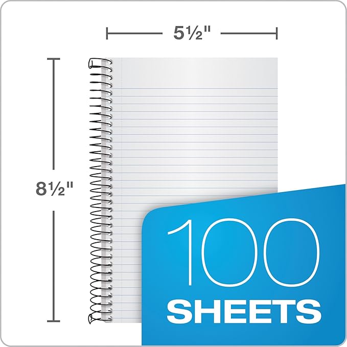 Tops Classified Business Notebook, 5.5 x 8.5-Inch, College Rule, 100 Sheets per Book, Ruby Plastic Cover (73505) (Pack of 2)