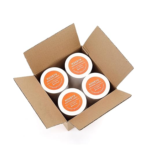 MUNBYN 4"x6" Direct Thermal Shipping Labels, 880 PCs/4 Rolls(220 Pcs per Roll), Perforated Postage Paper Compatible with MUNBYN and Other Printers, Not Compatible with DYMO Printer