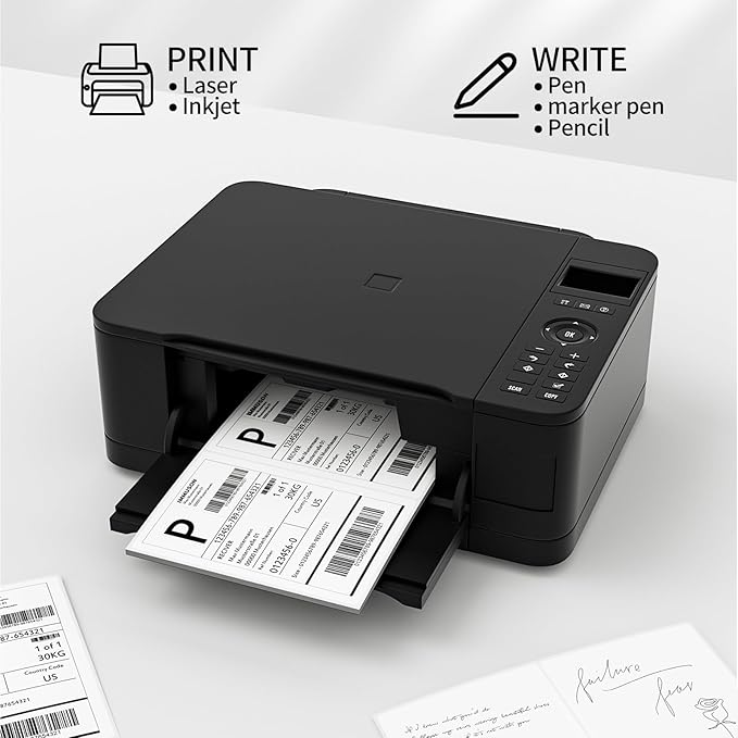 Coopaty Half Sheet Shipping Labels 8.5" x 5.5" Sticker Labels for Laser & Ink Jet Printers, 2 Per Page Self Adhesive Mailing Labels for Packages (8000 Labels)