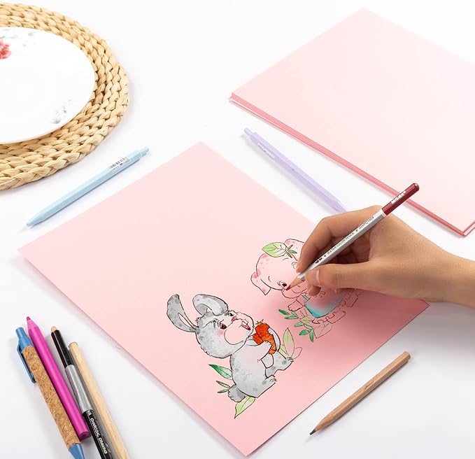 30 sheets Cardstock Paper 8 1/2 x 11 Inches for Crafts and Invitations (Pink)