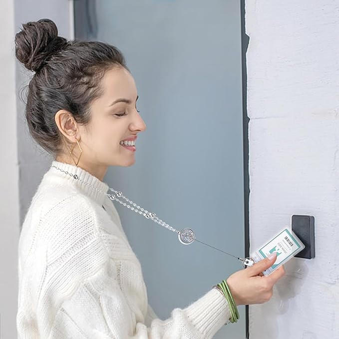 3 Pack Women Lanyards for Id Badges with 6 Pcs Id Badge Holder for Women Cruise Lanyards Stainless Steel Glitter Teacher Lanyards Necklace for Badge Holder Cruise Ship Cards