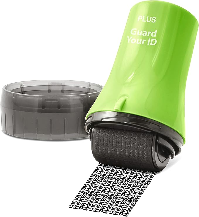 Wide Advanced Security Roller by Guard Your ID, Easy-to-Use Mess-Free Identity Protection Stamp (3-Pack, Mixed Colors: Turquoise, Green, White)