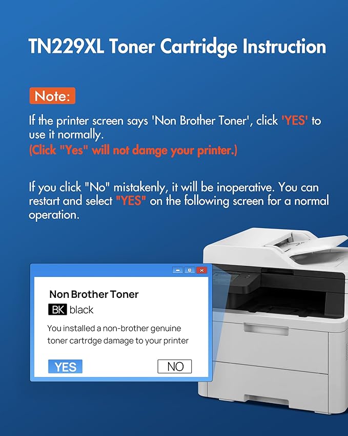 TN229XL TN229 Toner Compatible for Brother TN229XL Toner Cartridge Works for MFC-L3780CDW HL-L3280CDW HL-L3220CDW HL-L3295CDW MFC-L3720CDW, 2 Pack
