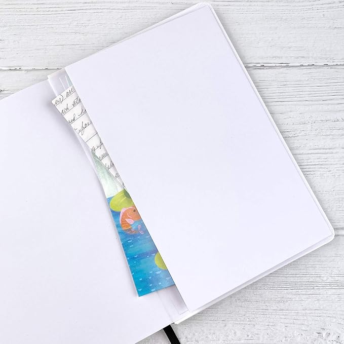 RICCO BELLO Wide Ruled Hardcover Diary Journal School Notebook for Kids, Tweens - Bookmark, Band Closure, Storage Pocket, 5.7 x 8.4 Inches, 192 Pages (Orca)