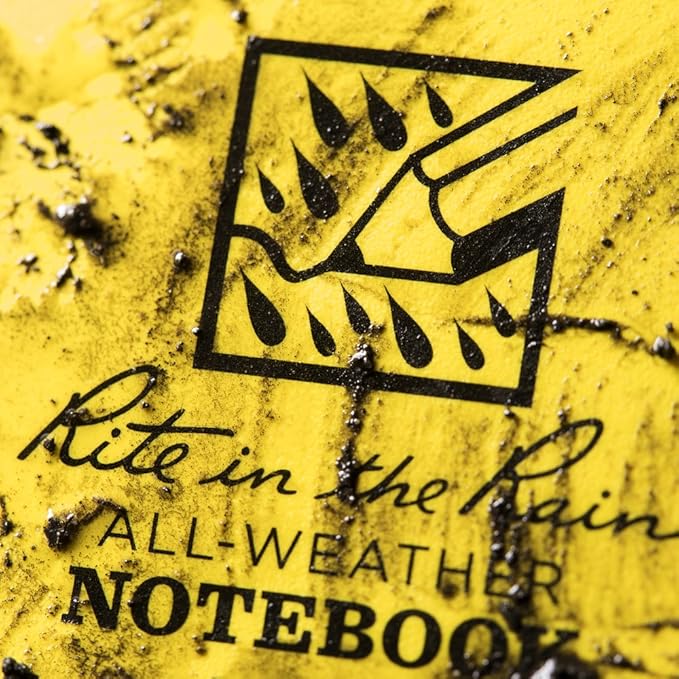Rite in the Rain Weatherproof Side Spiral Notebook, 4.625" x 7", Yellow Cover, Universal Pattern (No. 373)