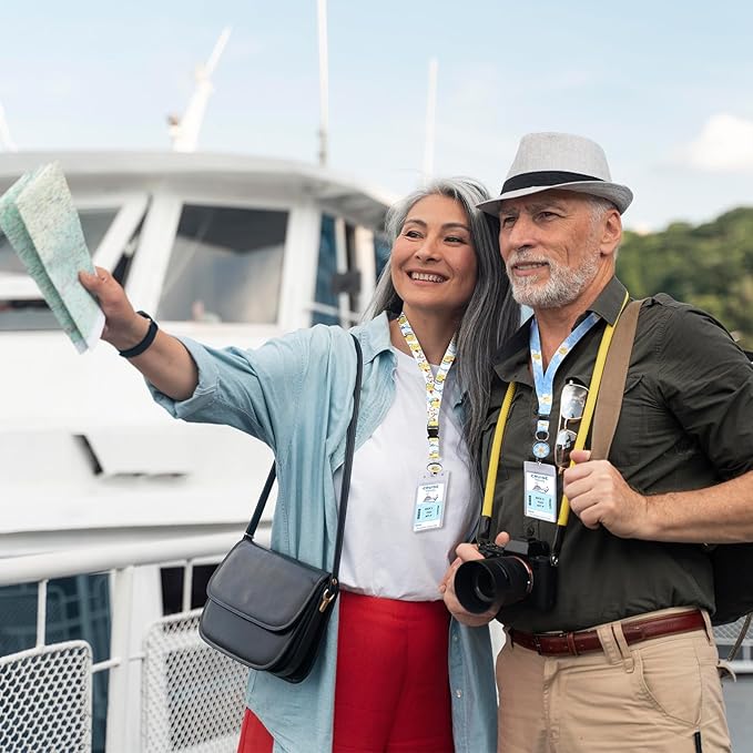 6 Pack Cruise Ship Lanyards, Cruise Lanyards for Ship Key Cards with Waterproof ID Holder Cruise Luggage Tags Retractable Badge Reel & Detachable Buckle for Cruise Essentials (Cruise Ducks)