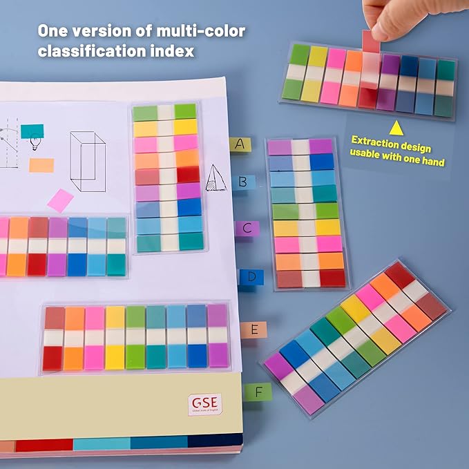 Golcellia 900 Pcs, Transparent Sticky Notes ,Page Markers, Book ,Pop Up Index Tabs,Label,Flags Stickers