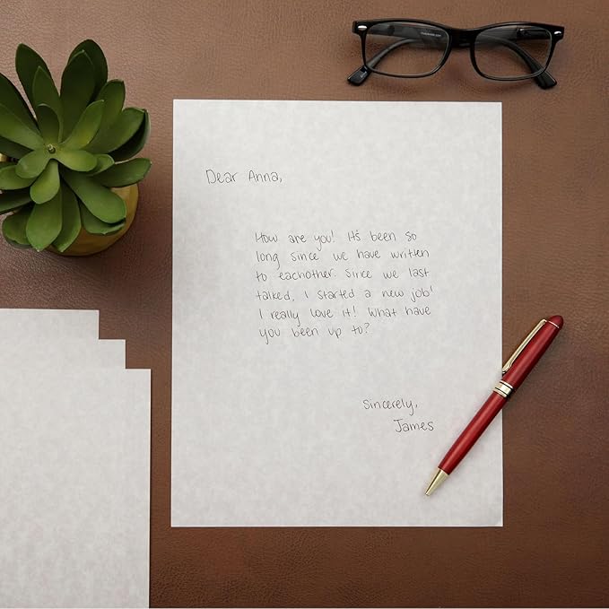 96 Sheets Grey Parchment Paper for Certificates, Resumes, Diplomas, 90 GSM Textured Stationary, Printer-Friendly - Gray Papers for Printing (8.5 x 11 inch)