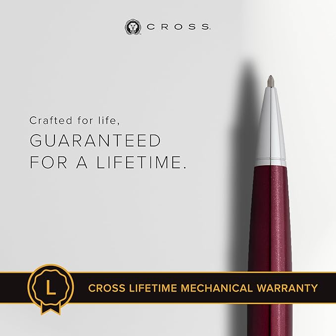 Cross Bailey Refillable Ballpoint Pen Presented in a Premium Gift Box - Medium Point, Black Ink, Red