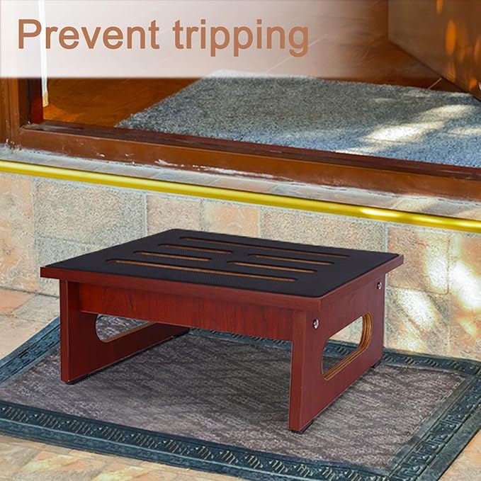 RayLove One Step Stool for Adults Seniors with Non-Slip Rubber Stepping Feet, Heavy Duty Platform Step Stools, 6.9" Portable Bed Steps for High Beds for Bathroom, Bedroom, Kitchen & Bedside Support