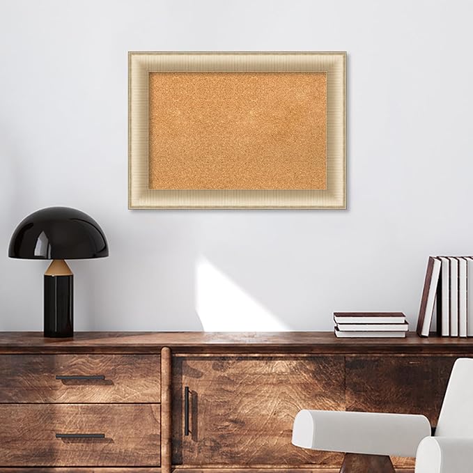 Amanti Art Natural Cork Board for Wall, 21x29 Vision Board with Gold Frame, Medium Corkboard Office Decor for Home Organization, Casual Corkboard Pinboard to Display Items for Home Organization in
