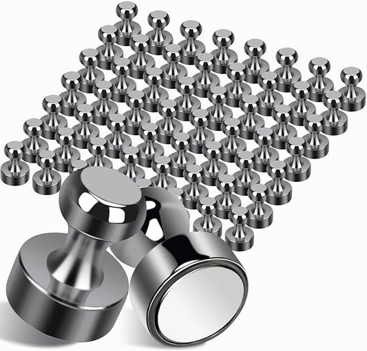 55Pcs Bright Black Fridge Magnets, Strong Refrigerator Magnets, Small Push Pin Magnets for Whiteboard, Decorative Whiteboard Magnet s for Classroom, Kitchen Accessories, Office and Map Magnet