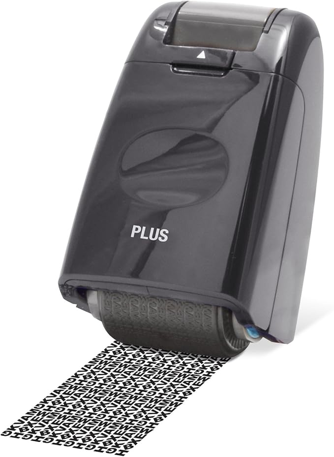 Guard Your ID Identity Protection Stamp Roller Identity Theft Prevention Security Stamp Mask Out Private Information Black (70123)