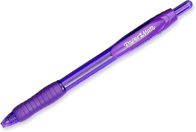 Paper Mate Profile Retractable Ballpoint Pens, Bold (1.4mm), Purple, 12 Count