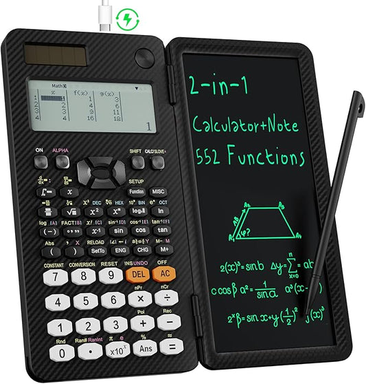 991EX 552 Functions Desktop ROATEE Scientific Calculator Rechargeable & Solar Power, Multiview 6-Line Display with Erasable LCD Writing Tablet for High School College Graduate Student and Researchers