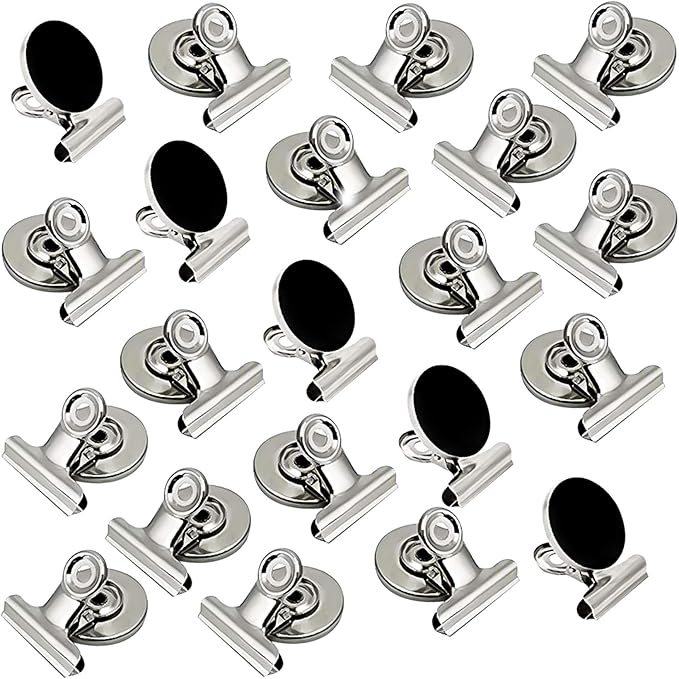 VNDUEEY 20 Pack Fridge Magnets Refrigerator Magnets, Strong Magnetic Clips for Whiteboard, Magnet Clips for Fridge, Locker, Office, Photo Displays, Heavy Duty Magnetic Clips (30mm Wide)
