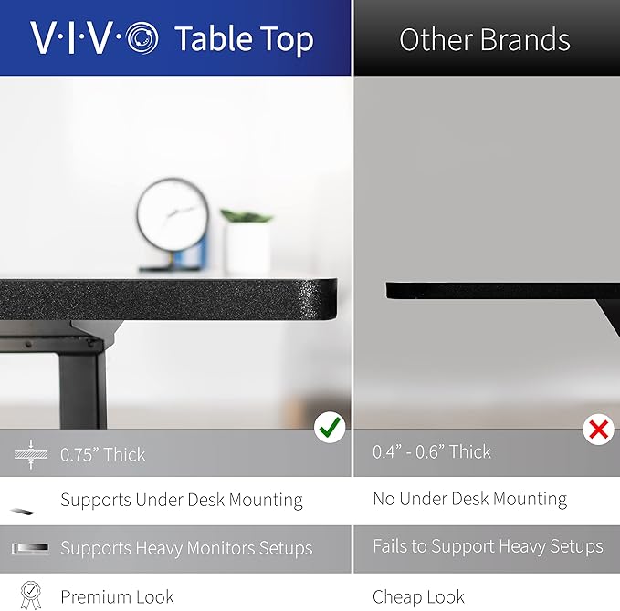 VIVO Electric 63 x 32 in Standing Desk, Memory Height Adjustment, 1B Series, Light Wood Top Black Frame, DESK-KIT-1B1C