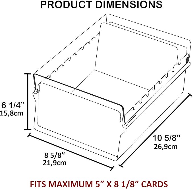Acrimet 5 X 8 Card File Holder Organizer Metal Base Heavy Duty (AZ Index Cards and Divider Included) (Purple Color with Clear Crystal Plastic Lid Cover)