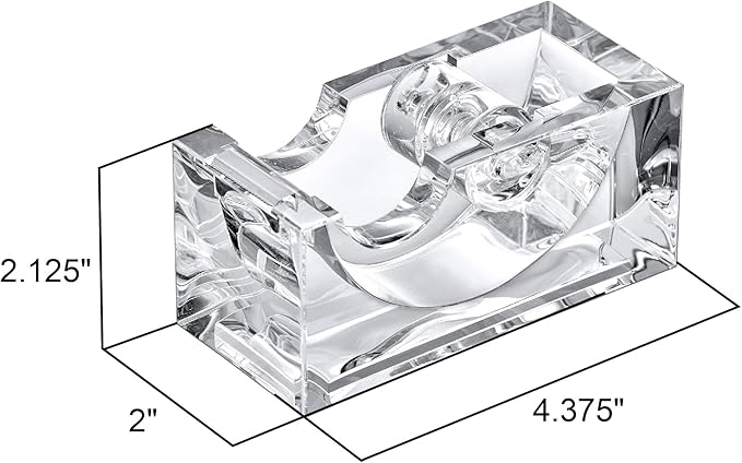 Amazing Abby - Tanya - Acrylic Tape Dispenser (1-Pack), Plastic Label Roll Holder, Clear Sticker Organizer, Perfect Office Desktop Storage Solution for Tapes, Labels, Stickers, and More