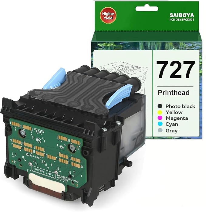 727 Printhead (B3P06A) Kit Replacement for Designjet T1500 T1530 T2500 T2530 T3500 T920 T930 Printers 727 Printer Head (Upgrade Chip),50000+ Pages