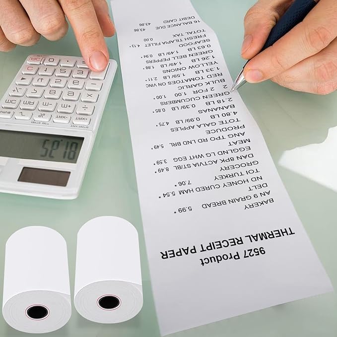 9527 Product 2 1/4'' x 50' Thermal Receipt Paper, Paper Cash Register Roll POS thermal Paper, 500 Rolls Total