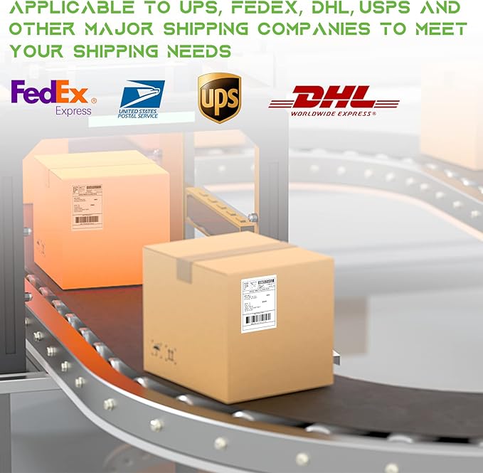 MFLABEL® 8 Rolls of 450 Labels 4x6 Direct Thermal Shipping Labels for Zebra 2844 ZP-450 ZP-500 ZP-505