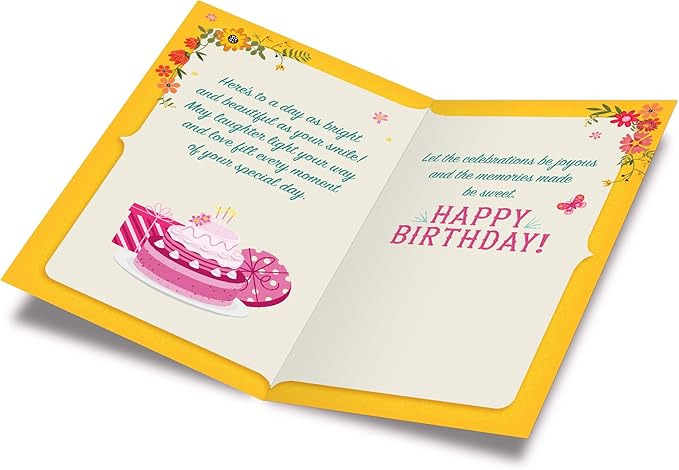 Prime Greetings Birthday Card For Her, Made in America, Eco-Friendly, Thick Card Stock with Premium Envelope 5in x 7.75in, Packaged in Protective Mailer
