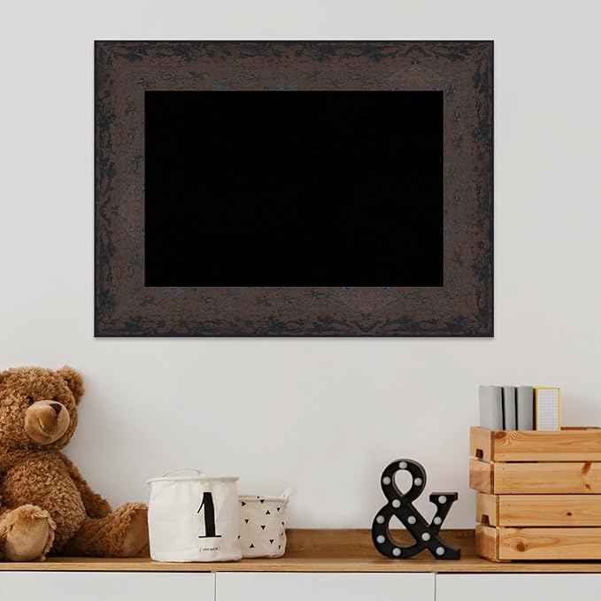 Amanti Art Black Cork Board for Wall, 17x23 Vision Board with Black Wood Frame, Small Corkboard Office Decor for Home Organization, Modern Corkboard Pinboard to Display Items for Home Organization in