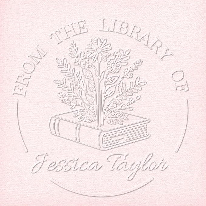 HDSD Custom Book Embosser,Personalized Your Name & Design,for Envelopes,Wedding Invitation,Christmas Book Embosser and More,Craft Your Own Elegant Book Stamps for Bibliophiles & Gift Giving