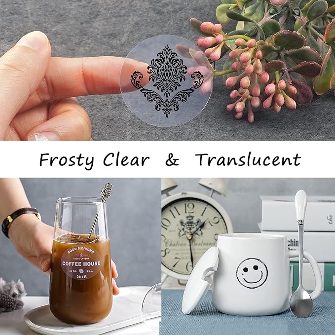 Printable Vinyl Sticker Paper for Your Inkjet Printer - 8.5 x 11 Inches 30 Sheets Translucent Premium Waterproof Sticker Paper - Dries Quickly and Holds Ink Beautifully