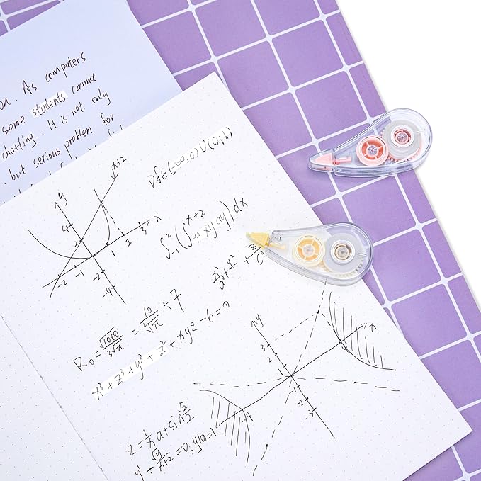 6 Pcs Colorful Core Correction Tape, 18.04 Ft White Wrong Out Tear-Resistant Bulk, Instant Corrections Easy To Use Applicator for School, Office, Note Taking, Journal (Tape Width 0.2 in)