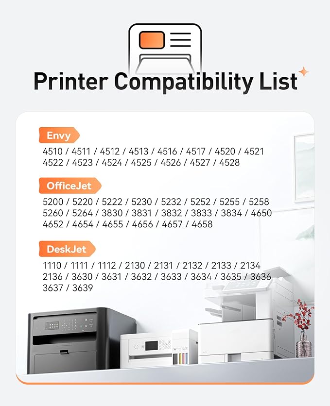 63XL Ink Cartridges 2 Pack High Yield with Chip Replacement for HP 63 63xl Ink Compatible with HP Officejet 3830 4650 4655 5255 5258 5200 Envy 4510 4512 4520 4650 Deskjet 2130 2132 3630 3634 Printer