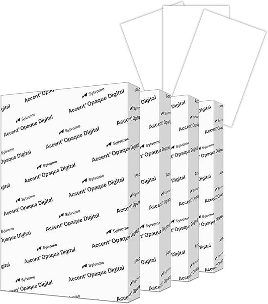 Accent Opaque 18” x 12” White Cardstock Paper, 100lb, 271gsm – 800 Sheets (4 Reams) – Premium Smooth Heavy Cardstock, Printer Paper for Invitations, Cards, Menus, Business Cards – 188096C