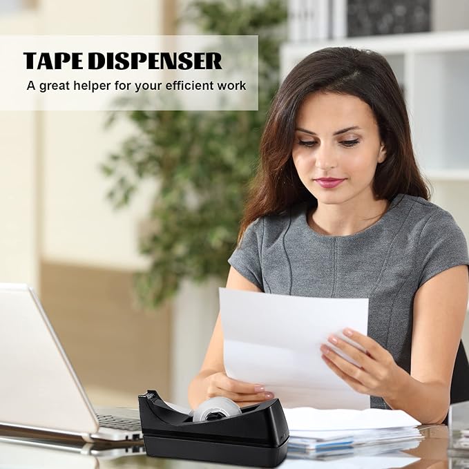 6 Pack Desktop Tape Dispenser Tape Roll Non Skid Base Tape Dispensers for Office Home School (Tape Not Included)