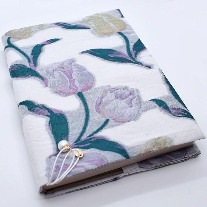 BLBMH Book Covers for Paperbacks Book Cover for Privacy Fit for 5.5x8.5 inch Adjustable Book Sleeve Cover for Diary Books Fabric Softcover Protector for Notebook - Tulip 8.5in