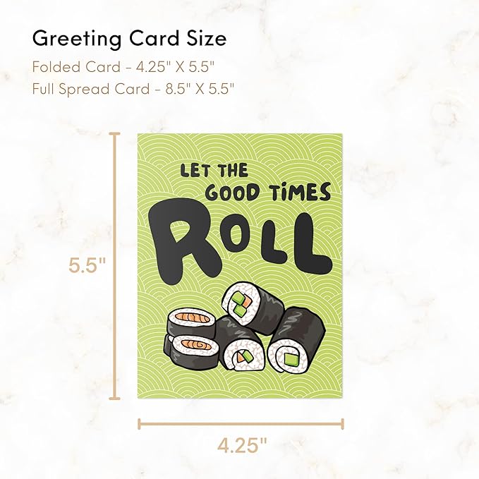 Funny Naughty Birthday Card,Dirty Card for 18th 16th 21st 30th 40th 50th 60th 65th Bday,Happy Birthday Greeting Card (Let the Good Times Roll,Sushi)