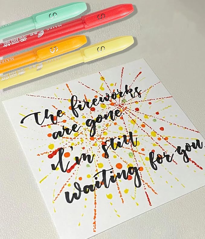 Felt Tip Pens, 15pcs Calligraphy pen Assorted Colors Sign Brush Pen Art Brush Marker Water Based Journaling Pen Set for Beginners Beginner Adult Lettering, Calligraphy (15pcs)