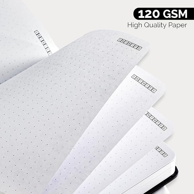 Nextnoid Hardcover Dotted Journal Notebook - 120 GSM Thick Paper, Medium A5-256 Pages - Perfect For Handwriting, Diagrams, Note-Taking and To-Do Lists (Dot, Green)