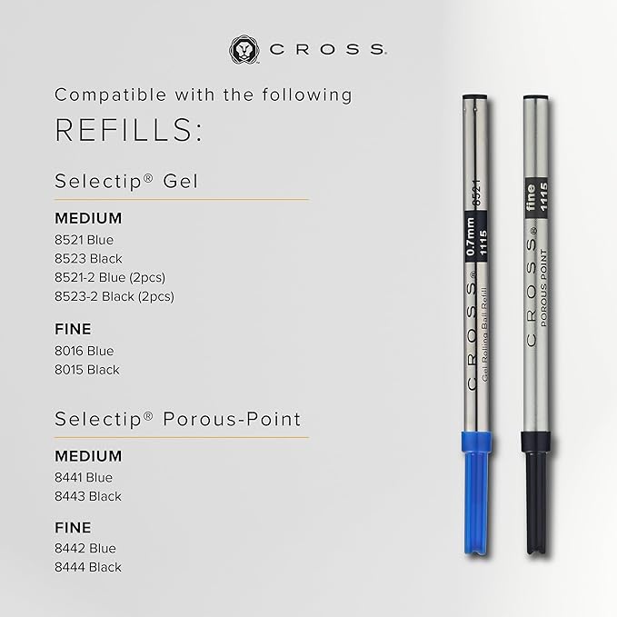 Cross ATX Refillable Rollerball Pen Presented in a Luxury Gift Box - Medium Point, Black Ink, Pure Chrome