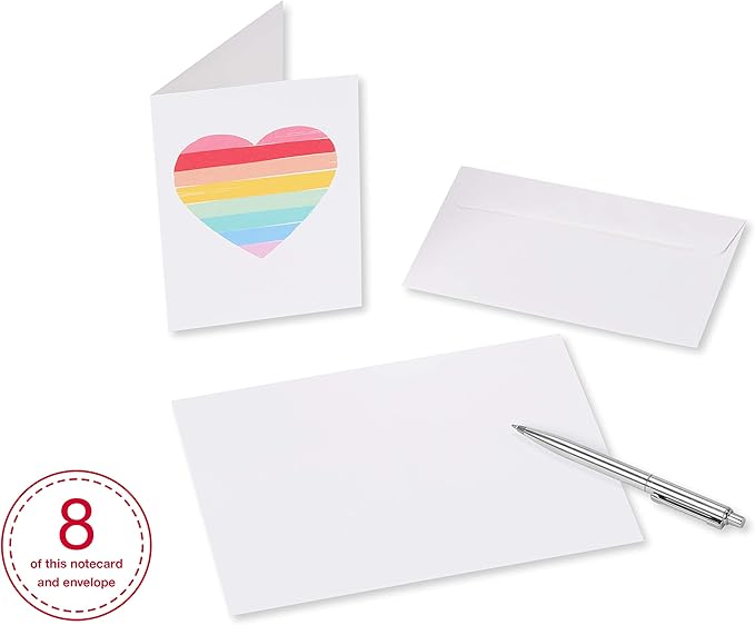 American Greetings Blank Cards with White Envelopes for All Occasions, Rainbow Designs (48-Count)