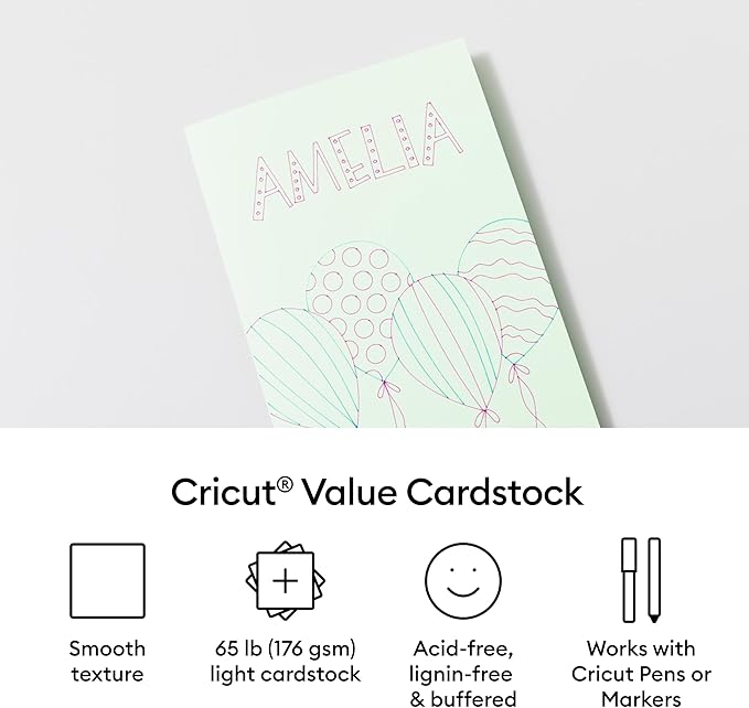 Cricut® Value Cardstock, Pastels Sampler - 8.5 in x 11 in (80 ct)