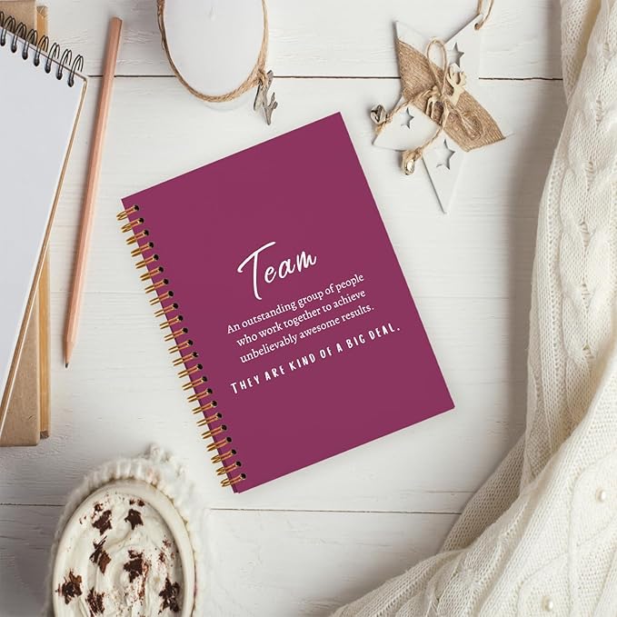 Raspberry Meeting Notebook for Work, Employee Appreciation Gifts, Team Gifts for Employees, Thank You Gifts for Women Men Leader Boss Manager Mentor Coworkers, Journals for Writing, 5.5"x8.3"