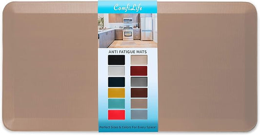 ComfiLife Anti Fatigue Floor Mat – 3/4 Inch Thick Kitchen Mats for Floor, Standing Desk Mat, Kitchen Rug – Comfort at Home, Office – Durable – Stain Resistant – Non-Slip Bottom (20" x 39", Beige)