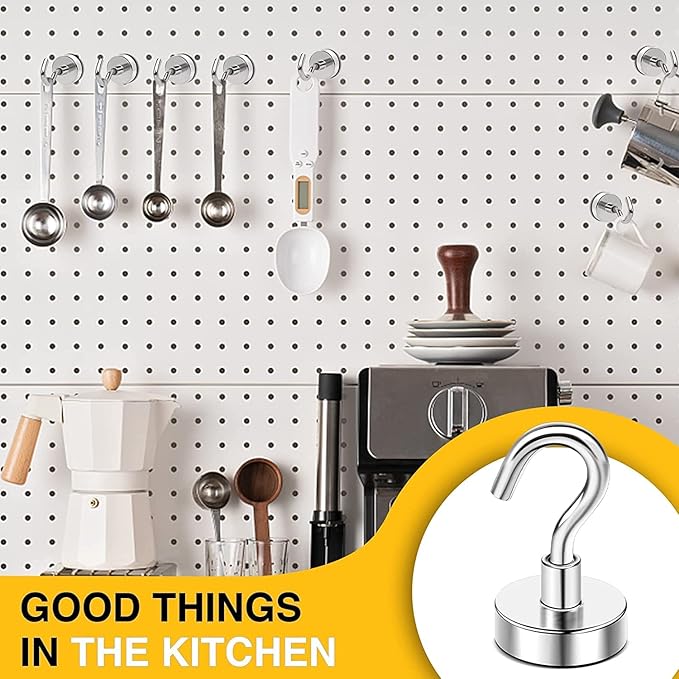 DIYMAG Magnetic Hooks, 30Lbs Strong Heavy Duty Cruise Magnet S-Hooks for Classroom, Fridge, Hanging, Cabins, Grill, Kitchen, Garage, Workplace and Office etc, (500 Pack-Silver),Screw in Hooks